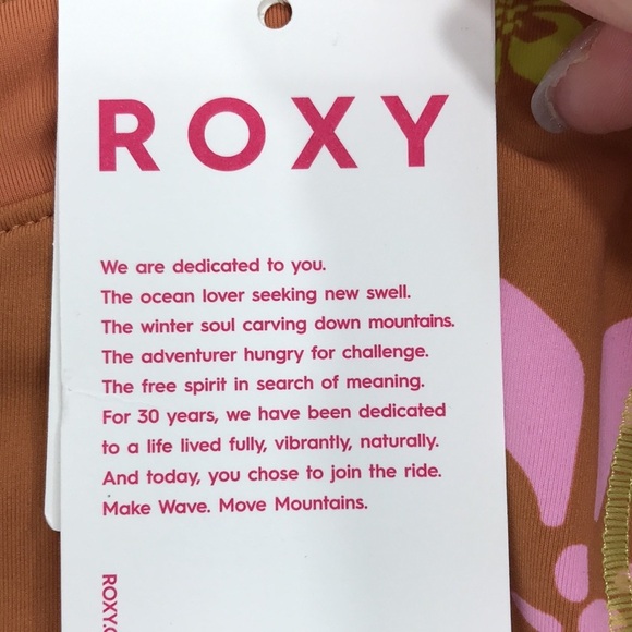 Roxy x Kate Bosworth Surf.Kind.Kate. One Piece 3/4 Swimsuit Floral Brown XL New - Picture 3 of 8